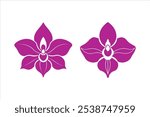 Flower vector, orchid simple flower vector icon art illustration