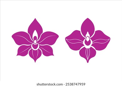 Vetor de flor, orquídea simples ícone de vetor de flor ilustração de arte