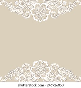 Flower vector ornament frame. Vector illustration.