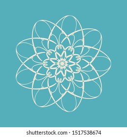 Flower vector ornament isolated. For design of data science presentation, decorating of nature society card, botanic application, wedding invitation, etc.