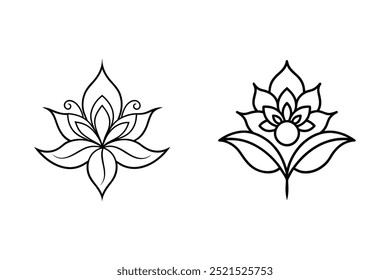 flower vector ornament line art