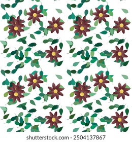 Vector de la flor, patrón del ornamento, patrón de la hoja, patrón floral inconsútil, Vector abstracto, primavera de las flores, hojas aisladas, fondo de las flores, fondo del patrón, fondo de las hojas