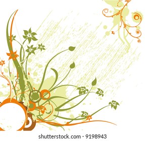 flower vector ornaments with grunge elements