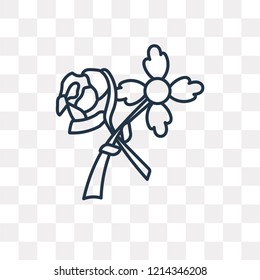 Flower vector outline icon isolated on transparent background, high quality linear Flower transparency concept can be used web and mobile