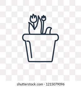 Flower vector outline icon isolated on transparent background, high quality linear Flower transparency concept can be used web and mobile