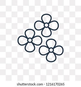 Flower vector outline icon isolated on transparent background, high quality linear Flower transparency concept can be used web and mobile