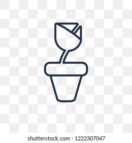 Flower vector outline icon isolated on transparent background, high quality linear Flower transparency concept can be used web and mobile