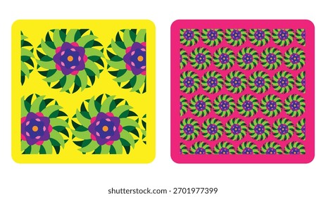Flower vector pattern background simple bright flowers