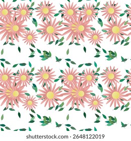 Flower vector, flower pattern, vector design, vector background, abstract background, leafs pattern, seamless background, floral pattern, floral background, flowers isolated