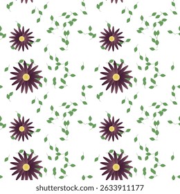 Vetor de flor, padrão de vetor, padrões sem costura, textura de fundo, forma de folha, design de vetor, vetor de ornamento, padrão de flor, padrões florais, fundo de flores, flores aquarela