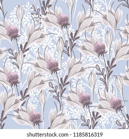 Flower vector pattern in vintage style for design