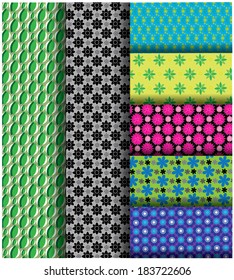 flower vector patterns can be used for printing onto fabric and paper or scrap booking.