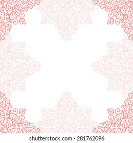 Flower vector pink doodle seamless pattern.