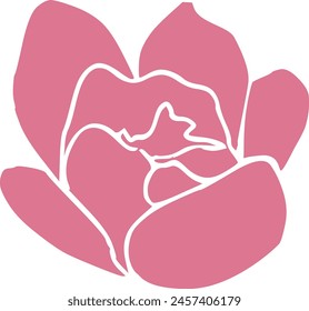 Blumen-Vektorgrafik. Druckstil. Gestaltungselement