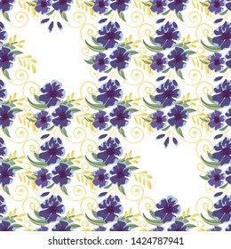 Flower vector. Romantic floral surface design. Spring landscape.