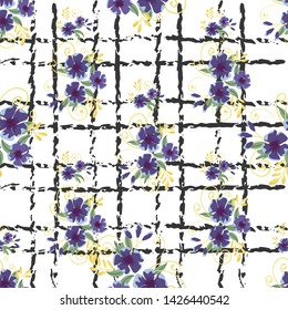 Flower vector. Romantic floral surface design. Spring landscape.