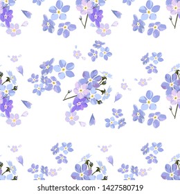 Flower vector. Romantic floral surface design. Spring landscape.