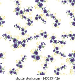Flower vector. Romantic floral surface design. Spring landscape.