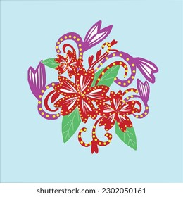 flower vector Roses are ornamental flower plants in the form of herbs with thorny stems. The rose, known as the ros flower or the Queen of Flowers, is a symbol or symbol of religious life in human civ