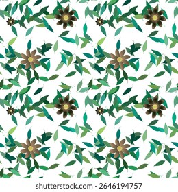 Vetor de flor, fundo sem emenda, textura de fundo, vetor de padrão, folhas isoladas, padrão ornamental, padrão de folha, padrões de flores, formas de vetor, vetor de ornamento, plano de fundo de folhas