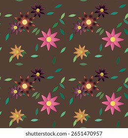 Vetor de flor, vetor sem costura, design de vetor, padrão de flor, formas de vetor, plano de fundo de folhas, padrão de fundo, padrão ornamental, padrão de pétalas, textura de fundo, textura sem costura