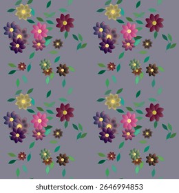 Vetor de flor, padrão floral sem costura, fundos vetoriais, padrão de folhas, design vetorial, design floral, fundo floral, forma de folha, buquê de flores, design de padrão, flores isoladas