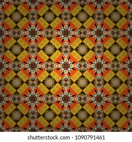 Flower vector seamless pattern with assorted plants in red, pink and neutral. Vintage pro-vance style.