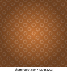 Flower vector seamless pattern with assorted plants in beige, orange and brown. Vintage pro-vance style.