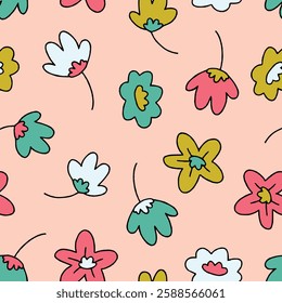 Flower Vector Seamless Pattern Background for Surface Print Fabric Fashion Wrapping