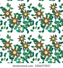 Vector de flores, patrón transparente, patrón de flores, diseño de patrón, diseño floral, patrones florales, Formas de Vector, Vector de adorno, silueta de hoja, fondo de flores, hojas aisladas