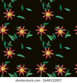Flower vector, seamless pattern, flowers patterns, flower background, petals background, floral design, seamless texture, art vector, leafs isolated, pattern design, flowers watercolor