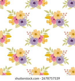 Vetor de flor padrão sem emenda ilustração fundo floral