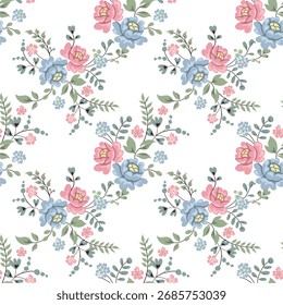 Flower vector seamless pattern illustration floral background
