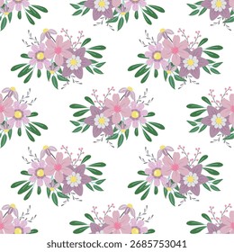 Flower vector seamless pattern illustration floral background