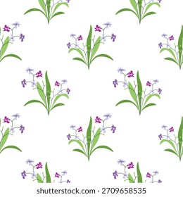Vetor de flor padrão sem emenda ilustração fundo floral