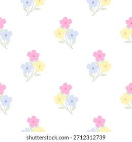 Flower vector seamless pattern illustration floral background.