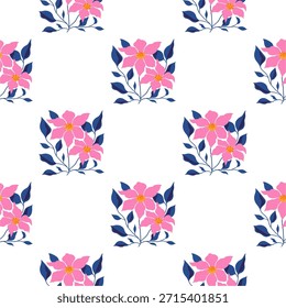 Vector de flores sin patrón ilustración de fondo floral.