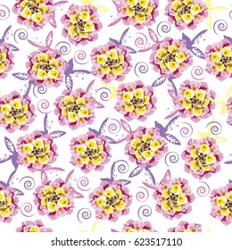 Flower vector seamless pattern for paper, web, fabric, background.