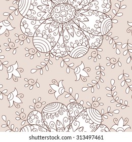 Flower vector seamless pattern. Wedding flowers.