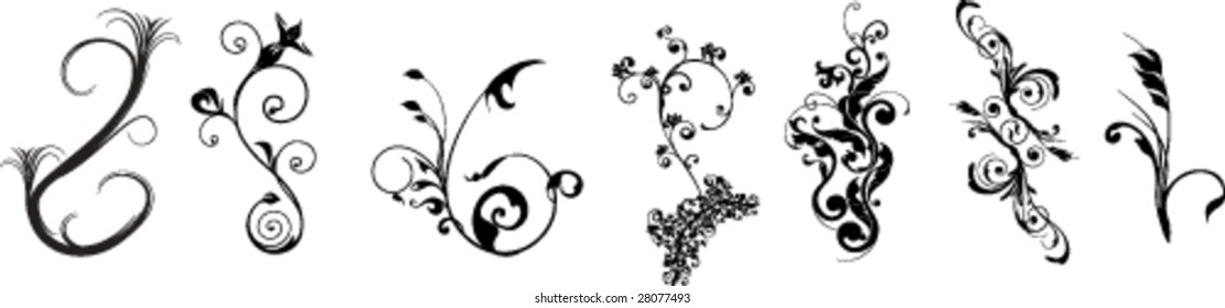 flower vector set