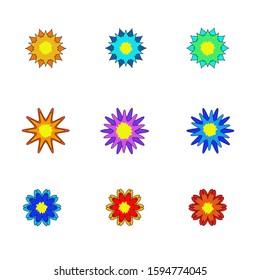 flower vector set. colorful floral set. Vector illustration. collection
