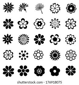 flower vector set, flora icon, floral set for decoration