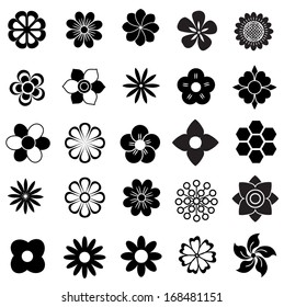 flower vector set, flowers icon for decorative and beauty design