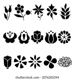 Flower Vector Set, Flowers Icon Royalty.
