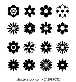 Flower vector set isolated on white background. Vector illustration.