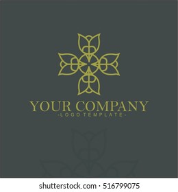 Flower vector set of linear design elements, logo design templates and mono line badges for packaging ,  vector illustration