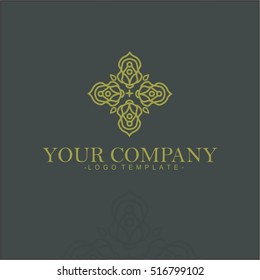 Flower vector set of linear design elements, logo design templates and mono line badges for packaging ,  vector illustration