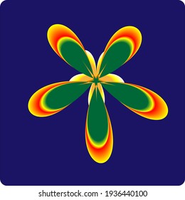 Formas vectoriales de flores en fondo azul