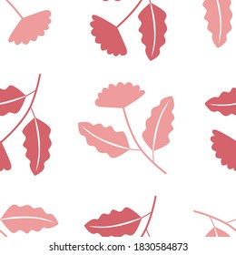 Silueta vectorial de flores en estilo plano. Fondo de motivos florales adecuado para papel pintado, elemento decorativo, tela
