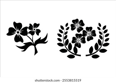 Flower vector silhouette isolated in a white background.
